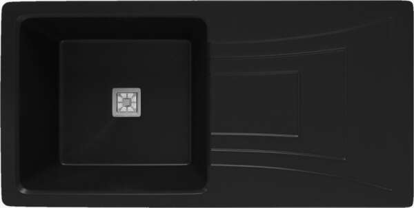 Single Bowl with drain board charcoal black( 36x18x8.5 inch )