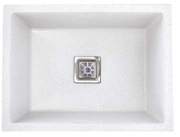 Single Bowl White Quartz  Sink ( 18x 16 x 8.5 inches)