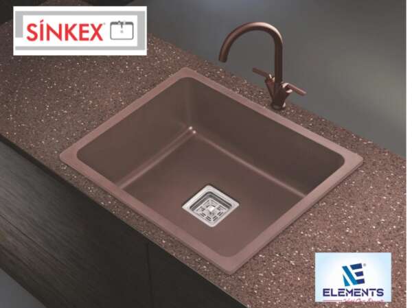 Matte brown quartz sinks single Bowl charcoal Brown ( 24x 18 inches)