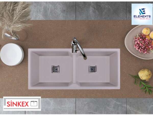 Double Bowl Sand rosa ( 45x20x19 inch )