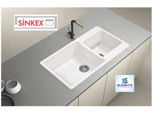 Double  sinkRock crema ( 34x19.5x8.5 inch)